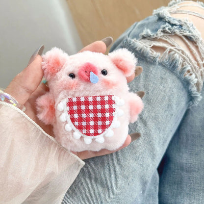 Cute Pig Plush Silicone Earphone Case