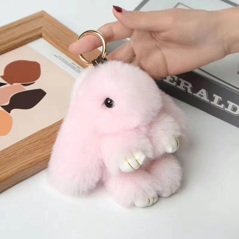 Cute Plush Bunny Keychain Charm