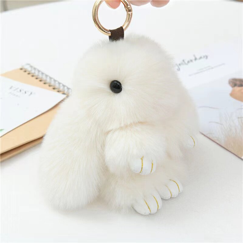 Cute Plush Bunny Keychain Charm