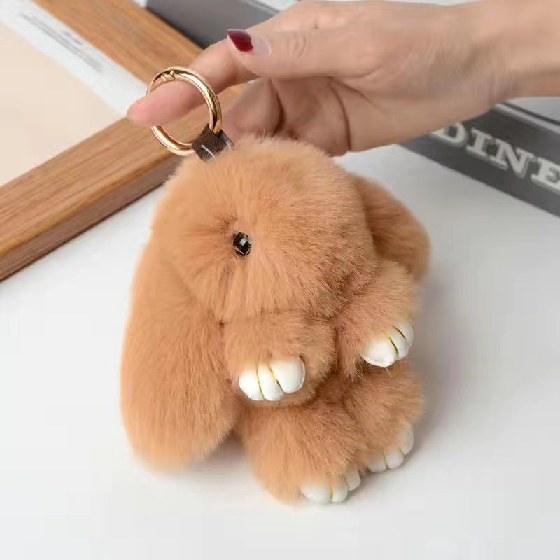 Cute Plush Bunny Keychain Charm