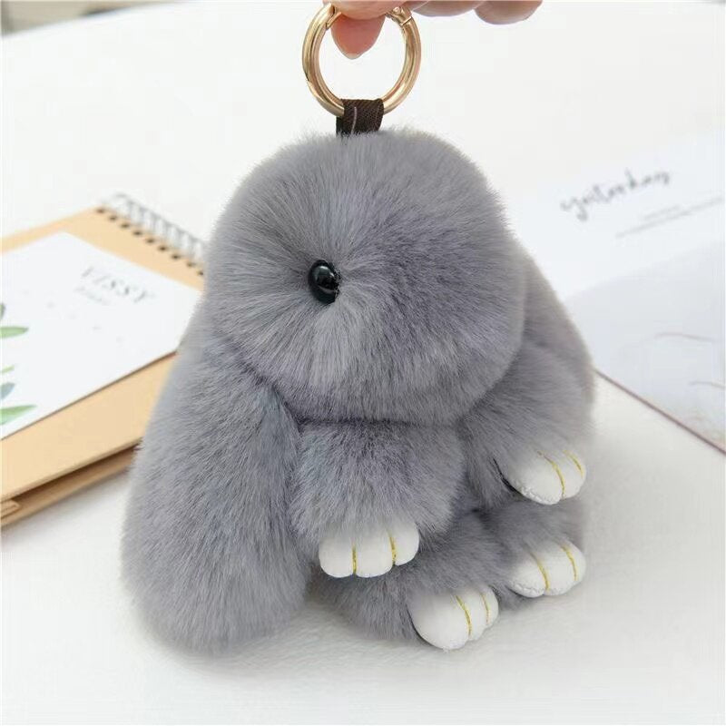 Cute Plush Bunny Keychain Charm