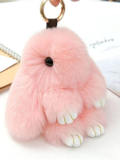 Cute Plush Bunny Keychain Charm