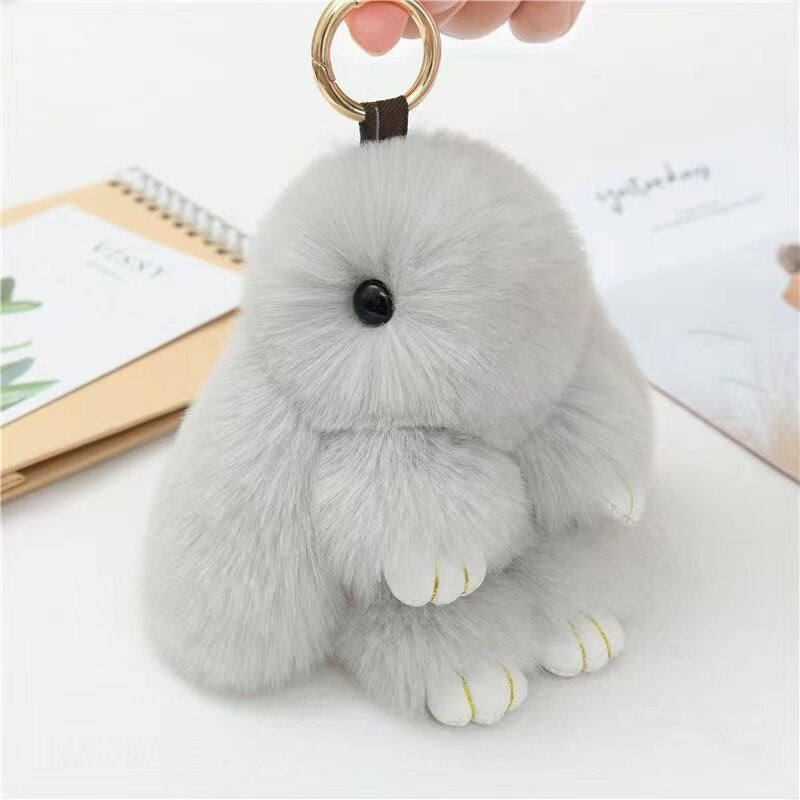 Cute Plush Bunny Keychain Charm