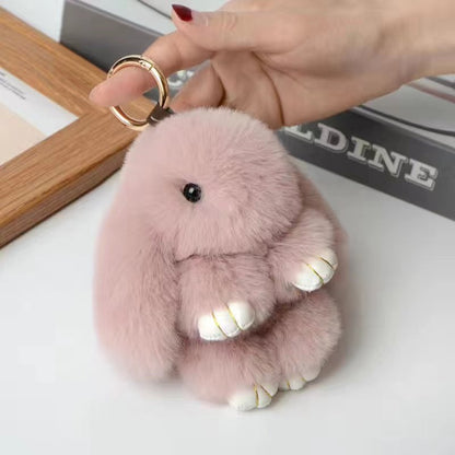 Cute Plush Bunny Keychain Charm
