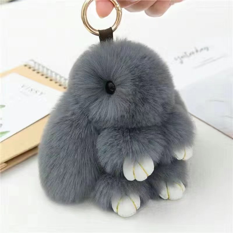 Cute Plush Bunny Keychain Charm