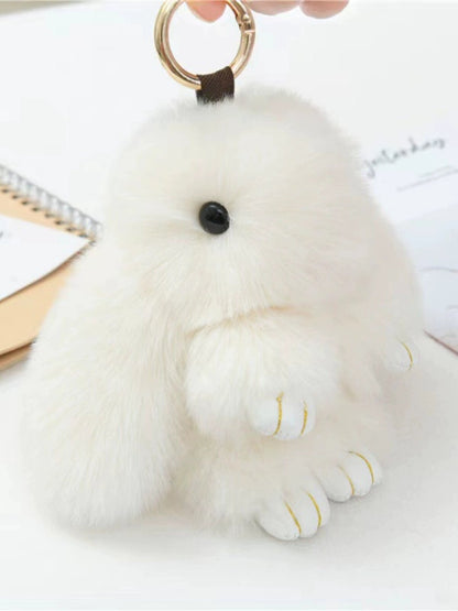Cute Plush Bunny Keychain Charm