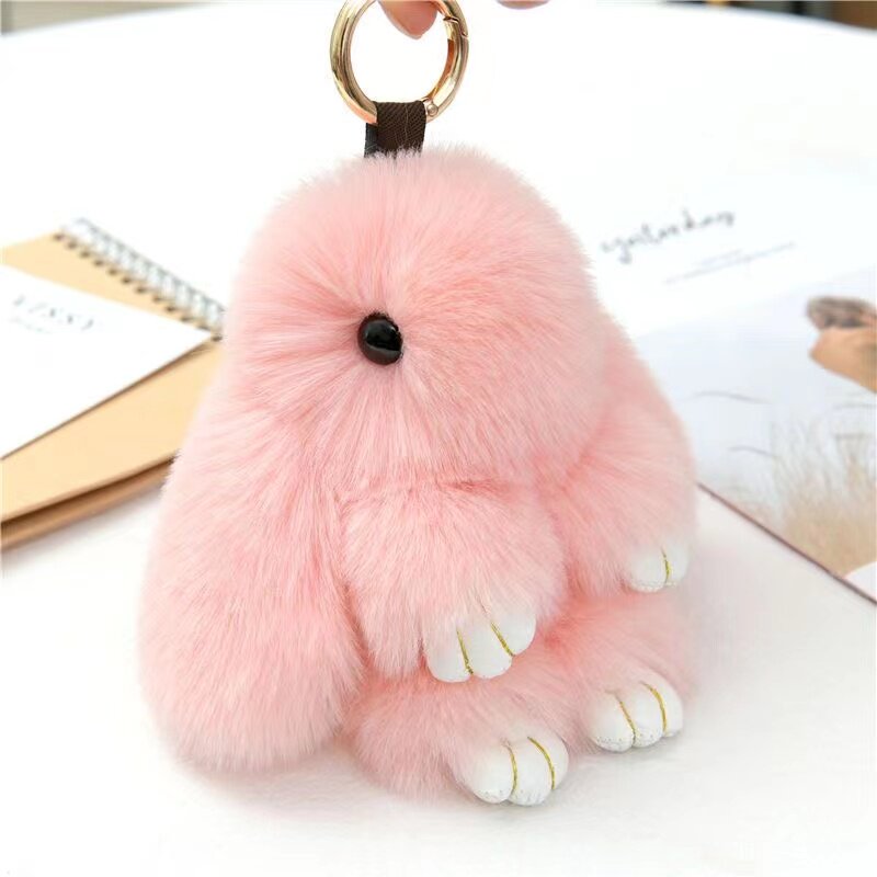 Cute Plush Bunny Keychain Charm