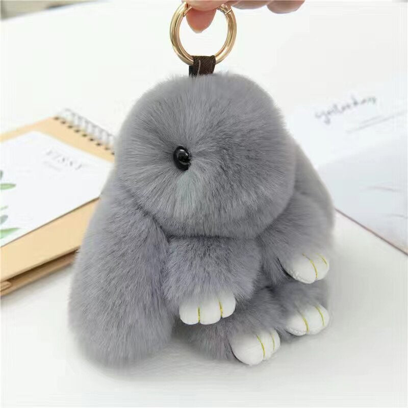 Cute Plush Bunny Keychain Charm
