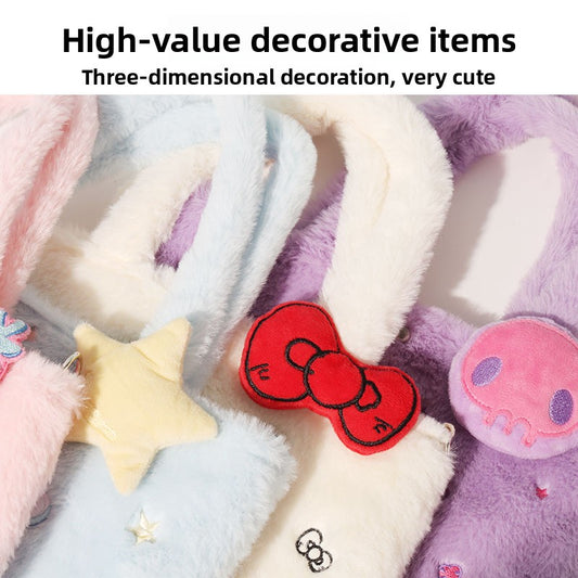 Cute Plush Crossbody Bag with Character Design