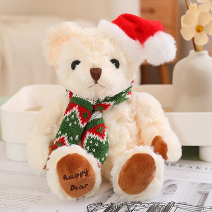 Cute Plush Teddy Bear with Christmas Scarf