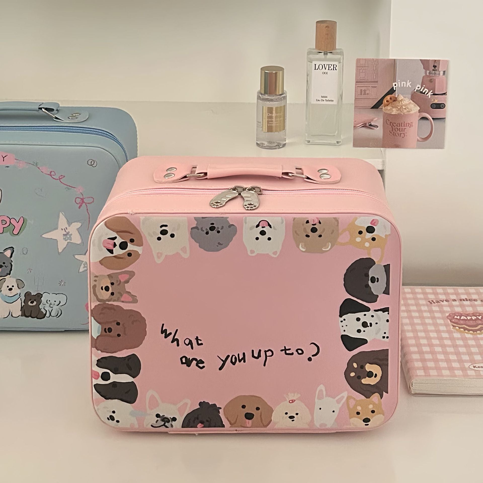Cute printed makeup case and large-capacity makeup bag