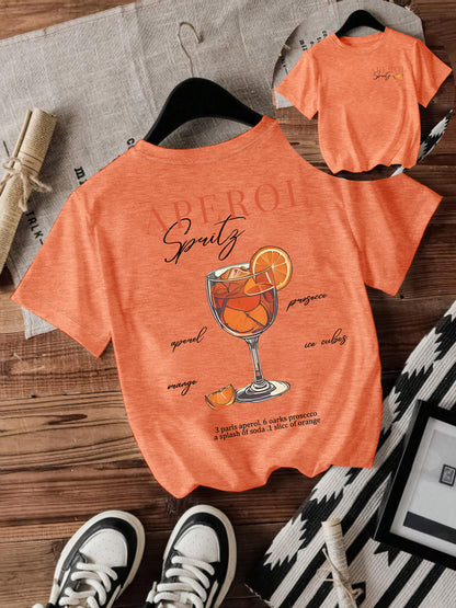 Cute Printed Short-Sleeved Round Neck T-Shirt