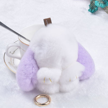 Cute Rabbit Fur Keychain Pendant for Bags and Cars