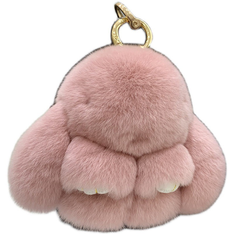 Cute Rabbit Fur Keychain Pendant for Bags and Cars