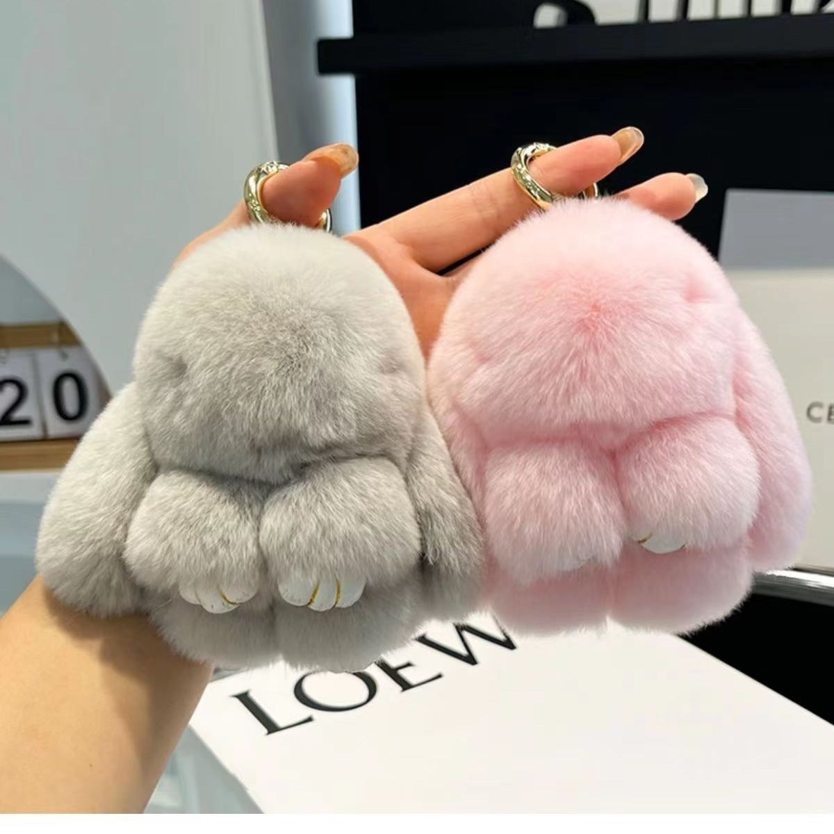 Cute Rabbit Plush Keychain Car Accessory Bag Charm