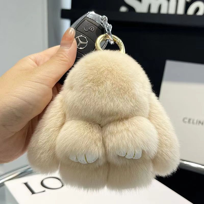 Cute Rabbit Plush Keychain Car Accessory Bag Charm