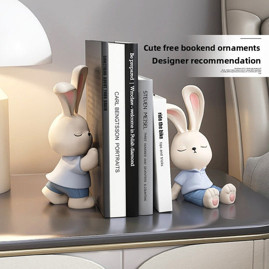 Cute Rabbit Resin Bookend