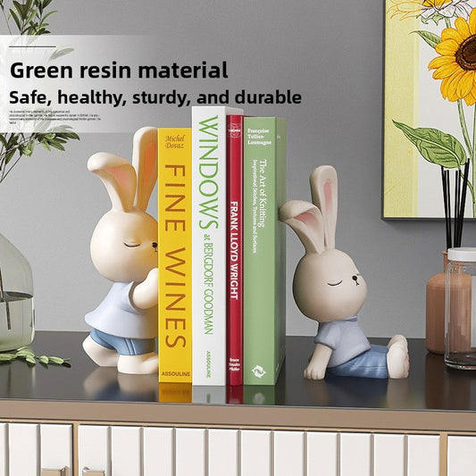 Cute Rabbit Resin Bookend