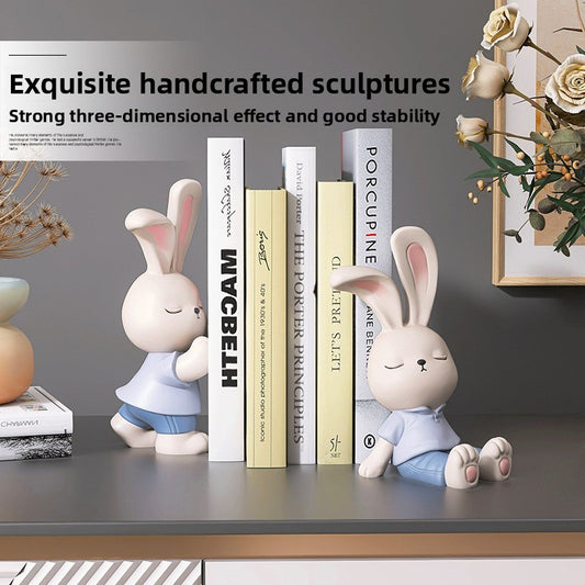 Cute Rabbit Resin Bookend