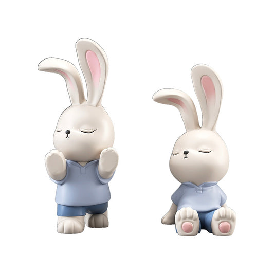 Cute Rabbit Resin Bookend