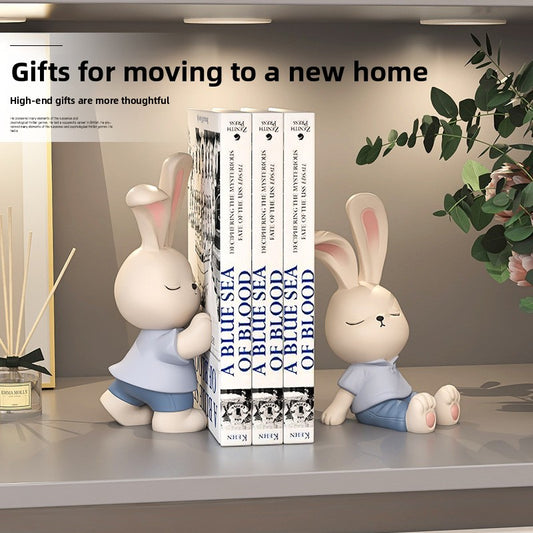 Cute Rabbit Resin Bookend