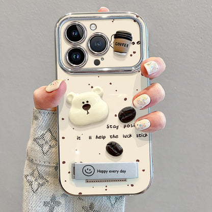 Cute Silicone Phone Case with Stand and Chain
