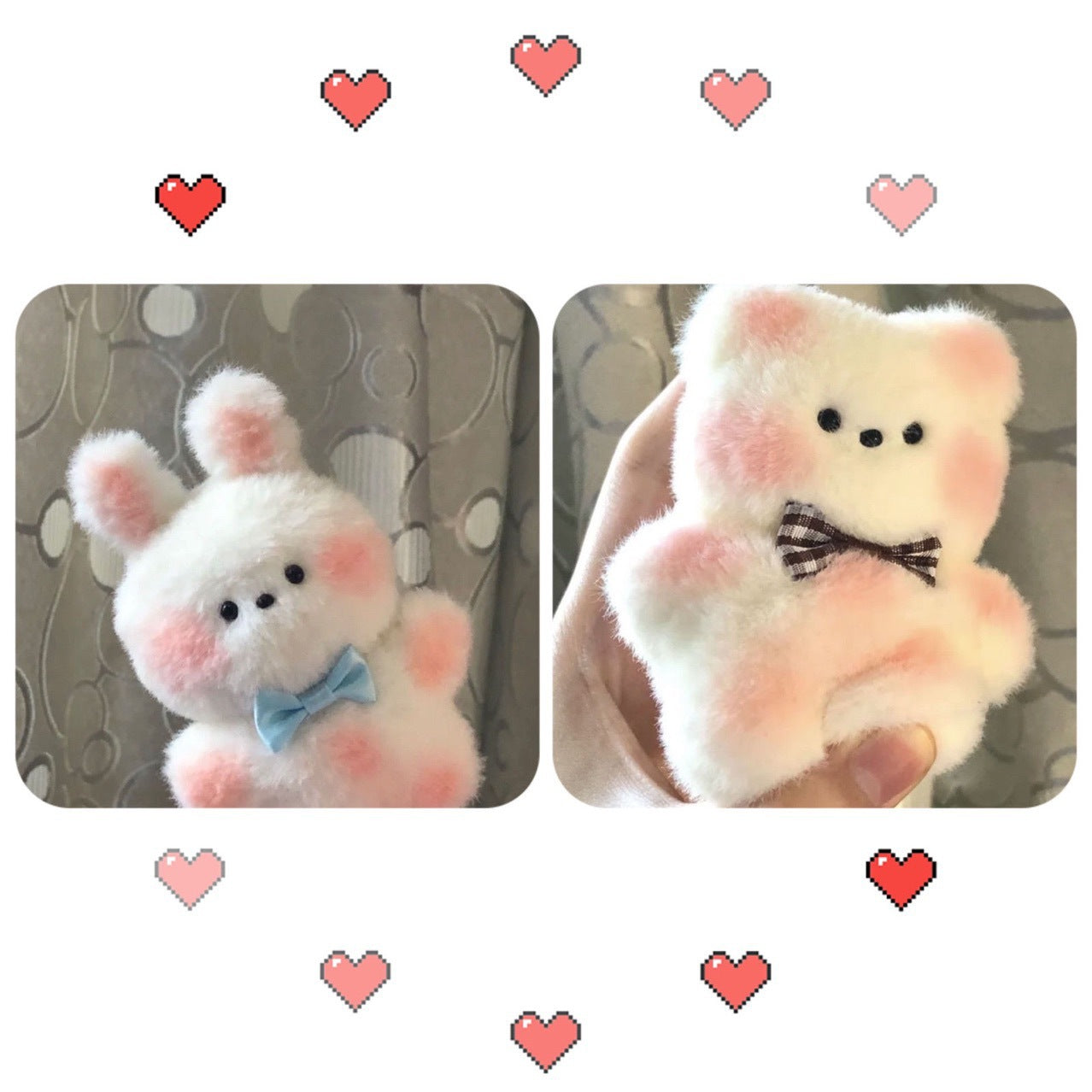 Cute Squeaking Plush Animal Keychain