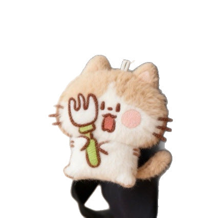 Cute Squeaky Cat Doll Keychain
