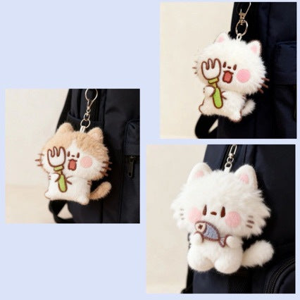 Cute Squeaky Cat Doll Keychain