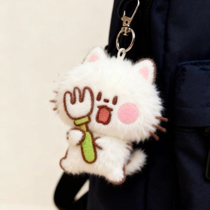 Cute Squeaky Cat Doll Keychain