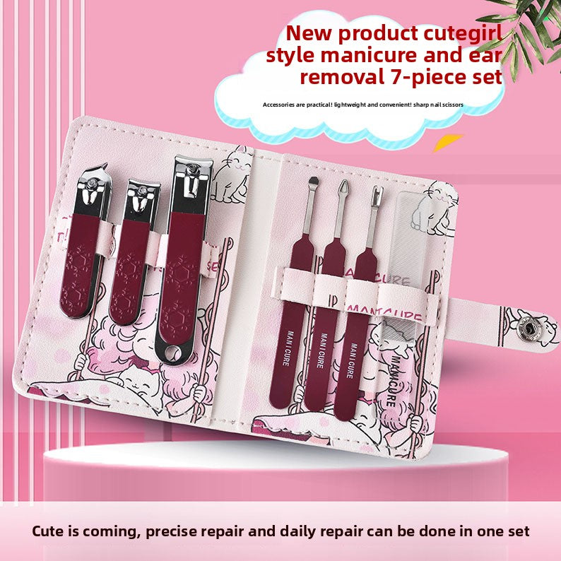 Cute Stainless Steel 7-Piece Nail Clipper Set