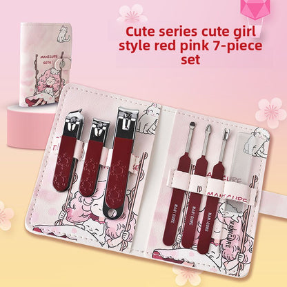Cute Stainless Steel 7-Piece Nail Clipper Set