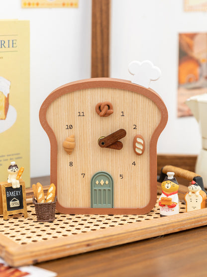 Cute Toast Shaped Desktop Wall Clock