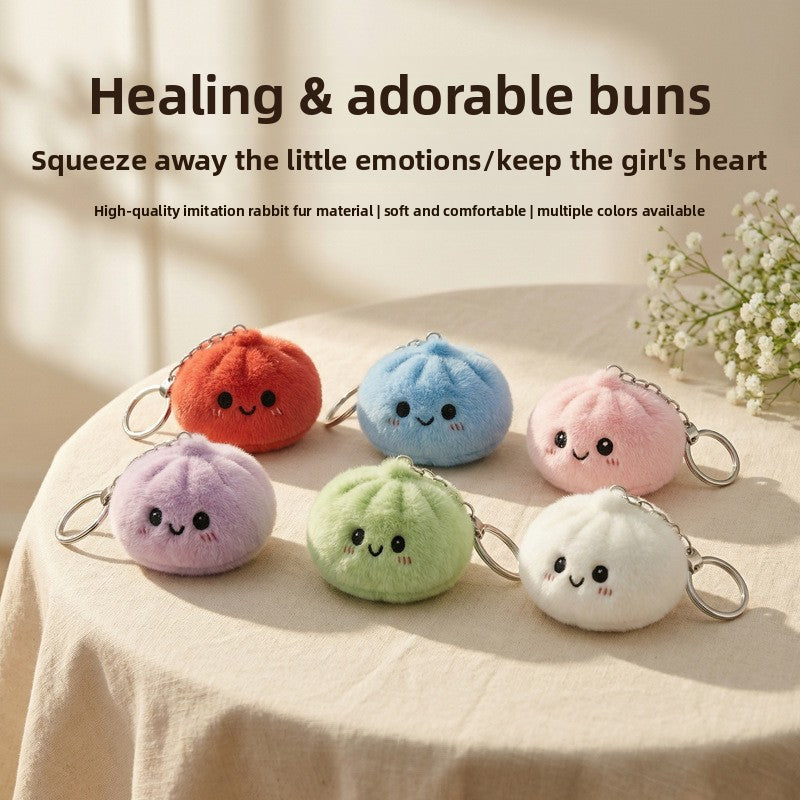Cute Xiaolongbao Plush Stress Relief Squishy Keychain