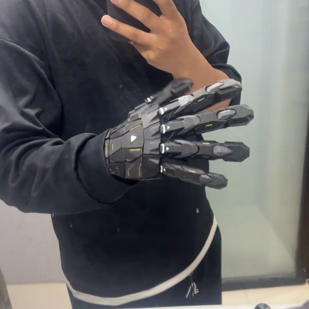 Cyberpunk Mecha Exoskeleton Gloves for Men
