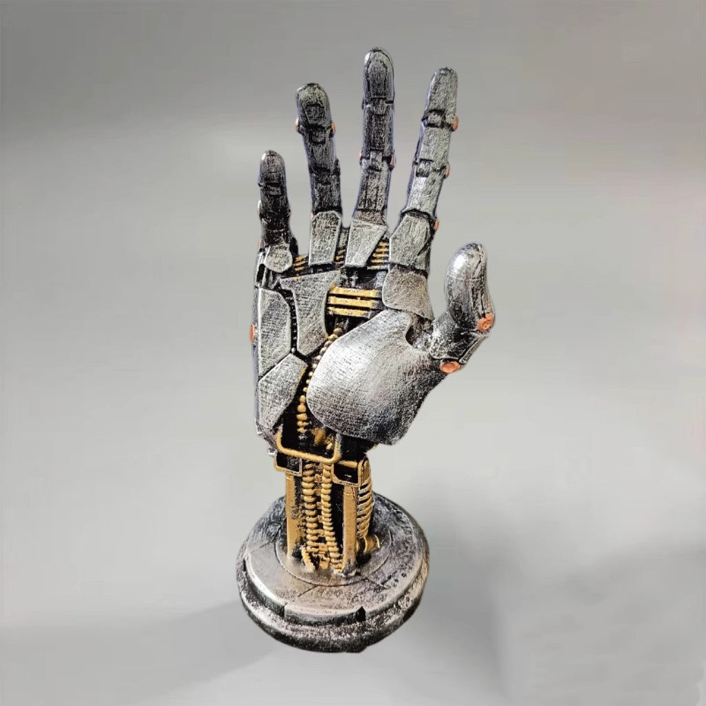 Cyberpunk mechanical hand figurine