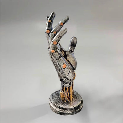 Cyberpunk mechanical hand figurine