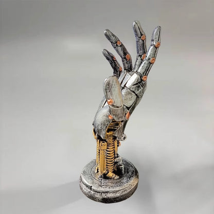 Cyberpunk mechanical hand figurine