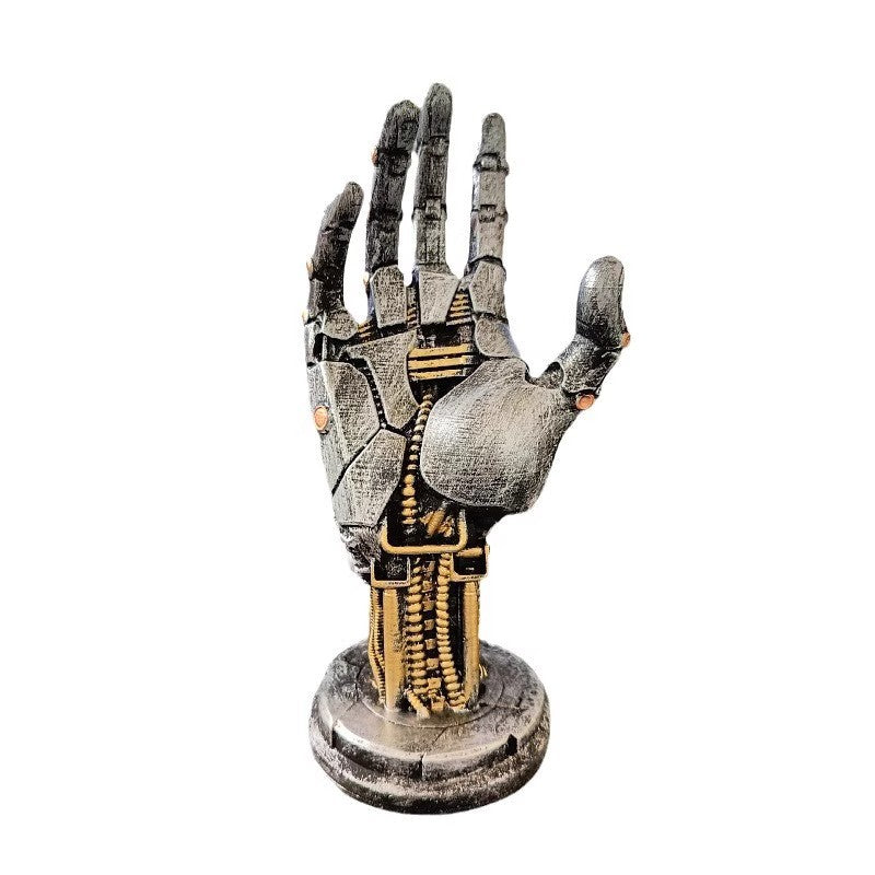 Cyberpunk mechanical hand figurine