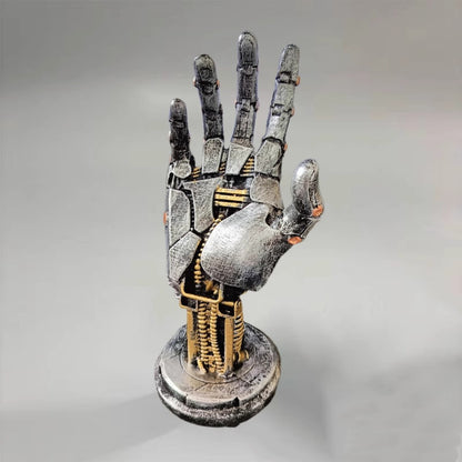 Cyberpunk mechanical hand figurine