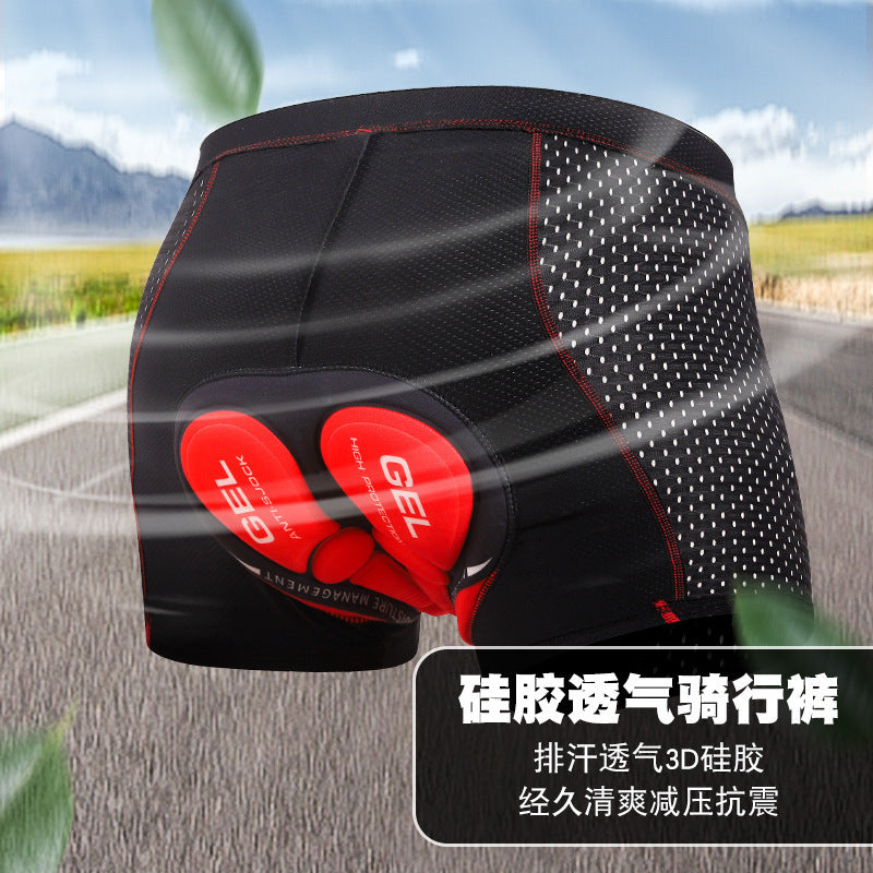 Cycling Underwear Shock-absorbing Silicone Mountain Cycling Pants Breathable Quick-drying Thickened Cushion Pants Riding Suit Cross-border