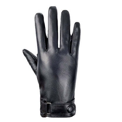 Cycling warm leather gloves