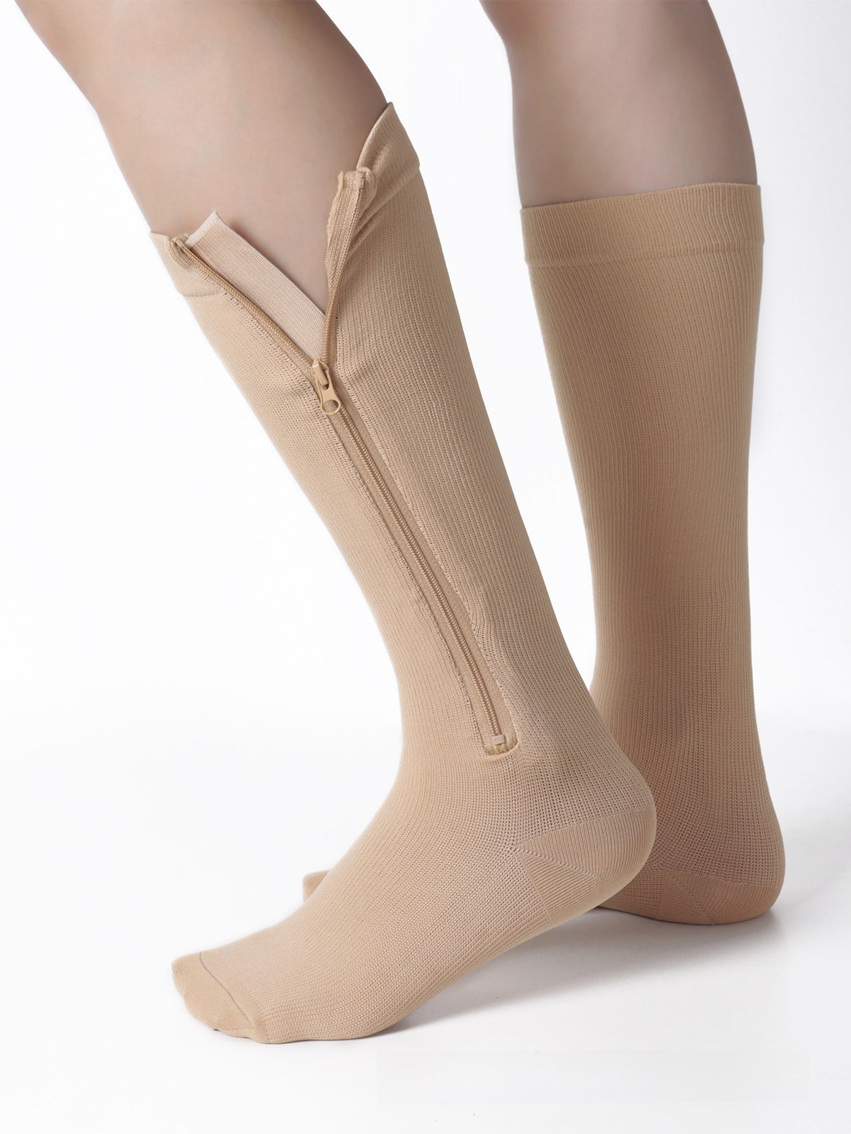 Cylinder zipper sports compression socks