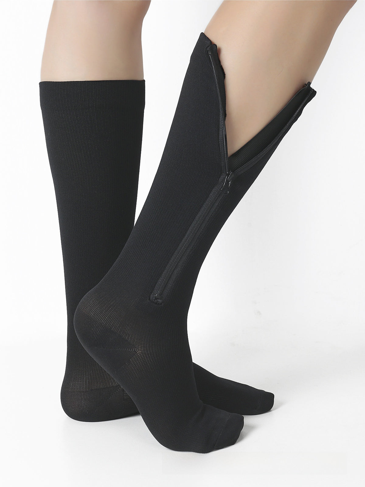 Cylinder zipper sports compression socks