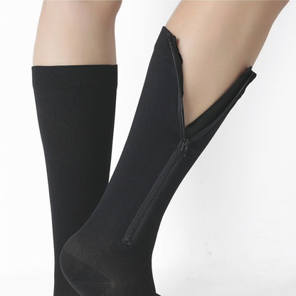 Cylinder zipper sports compression socks