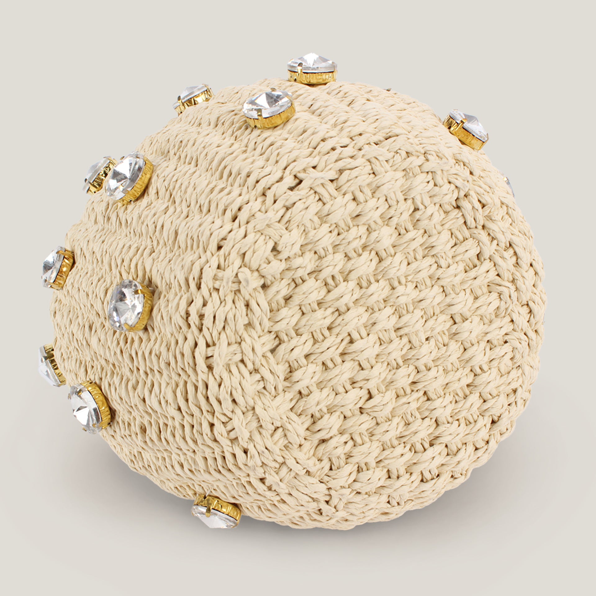 Cylindrical Handheld Woven Diamond Bag