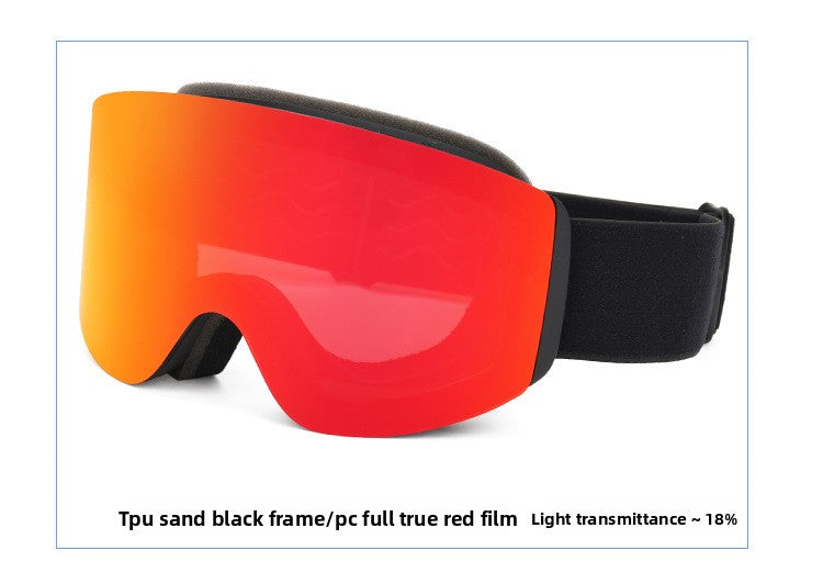 Cylindrical magnetic high-definition skiing goggles