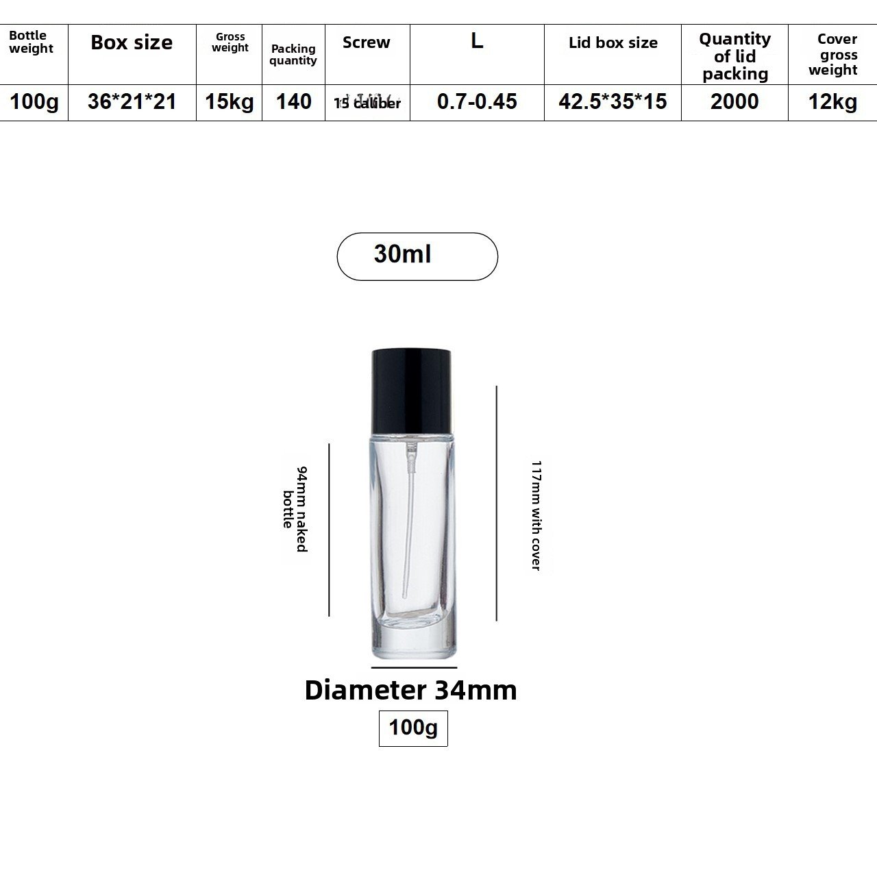 Cylindrical perfume bottle