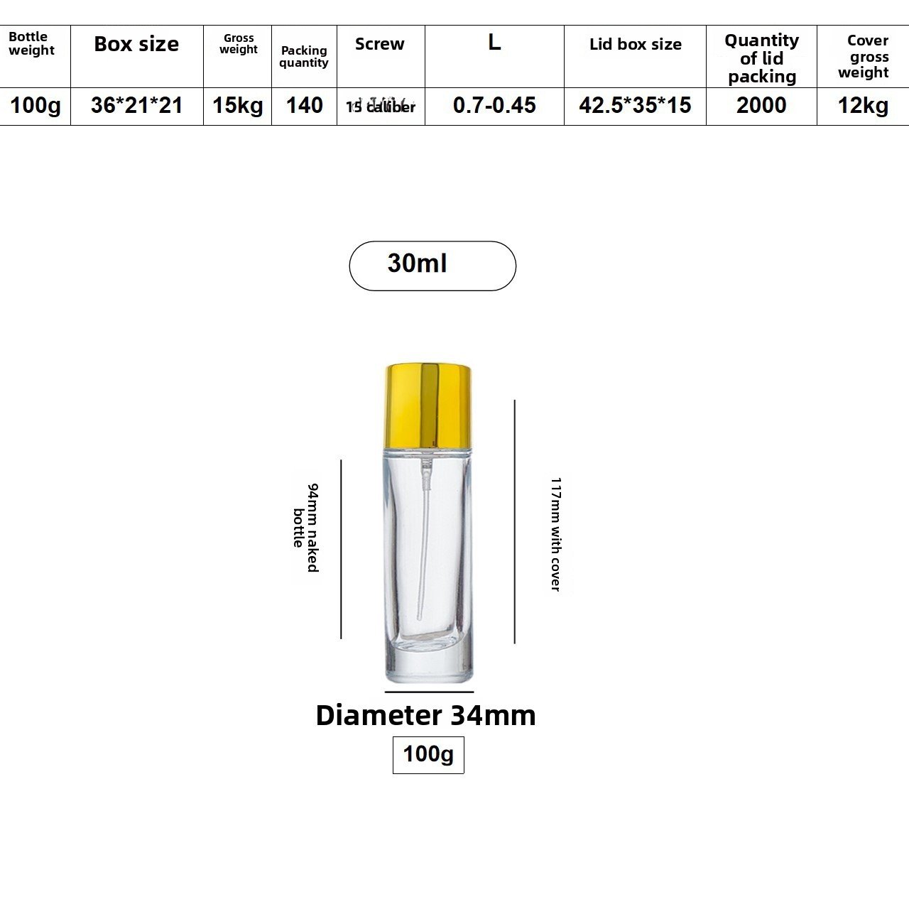 Cylindrical perfume bottle