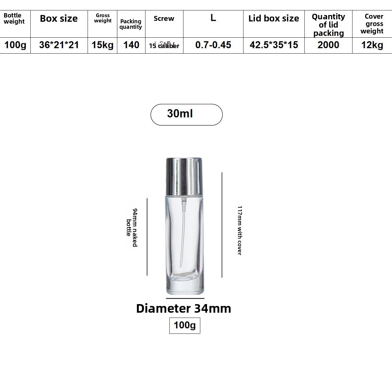Cylindrical perfume bottle